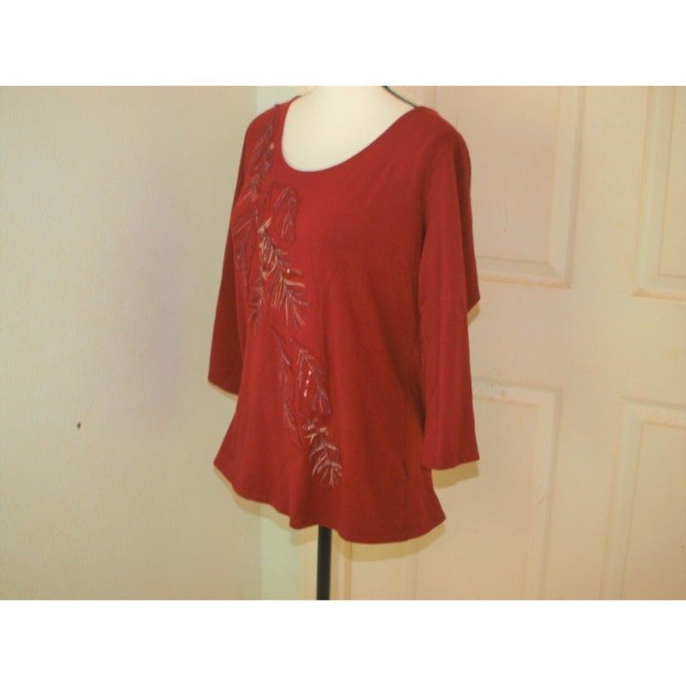 Cold Water Creek Top Red Size M - Picture 4 of 5